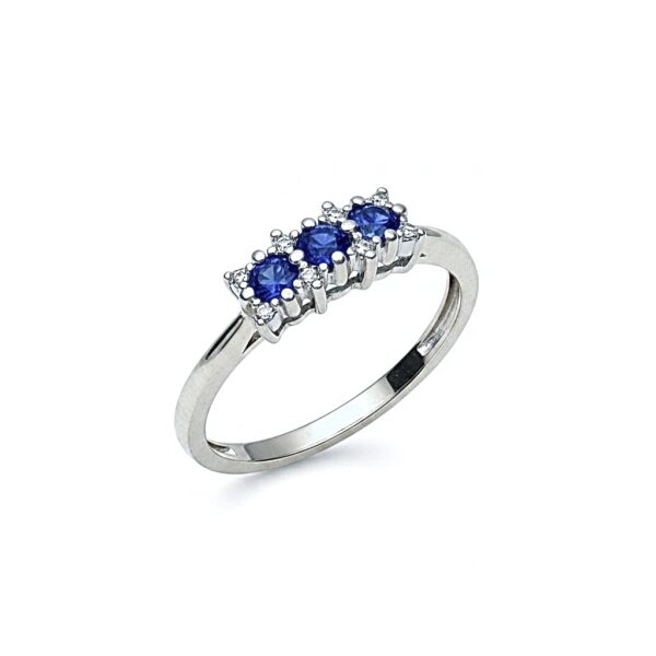 Anello trilogy con zaffiri e diamanti  BELLE EPOQUE Art. AN928