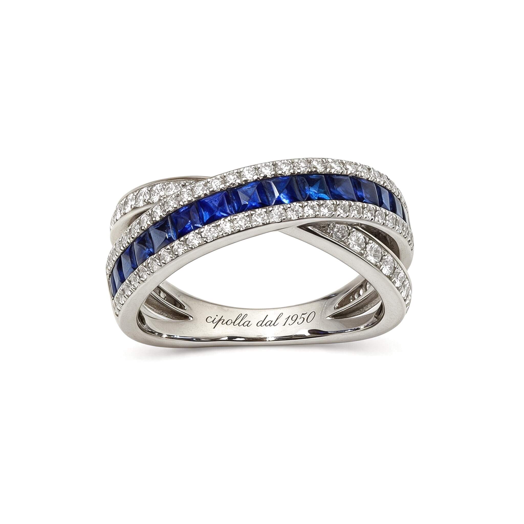 Anello zaffiri blue oro e diamanti Art. 0033WB04