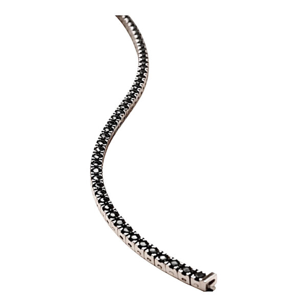 Bracciale tennis diamanti neri oro bianco 18 kt art.BR131