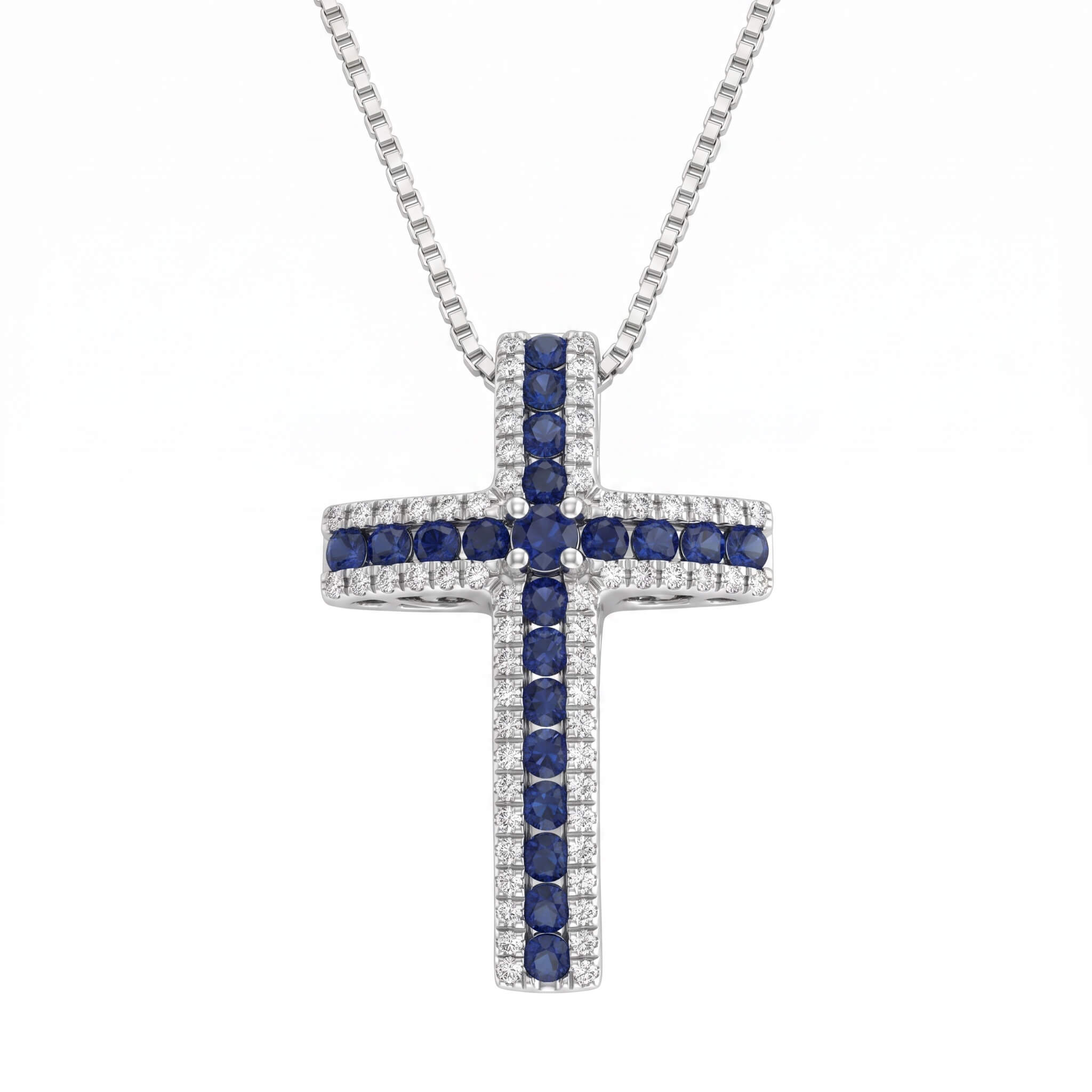 Diamond and Gold Sapphire Cross Pendant Art. GR260