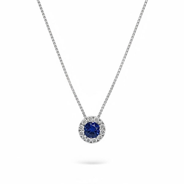 Blue Sapphire Pendant Gold and Diamonds Art. CD253