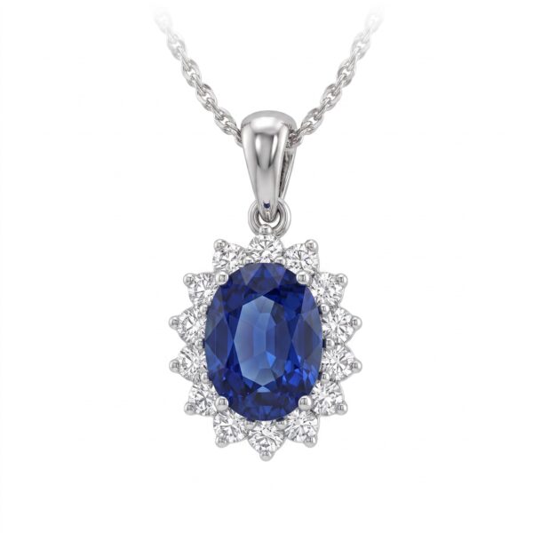 BON TON gold diamond sapphire pendant art. CD258