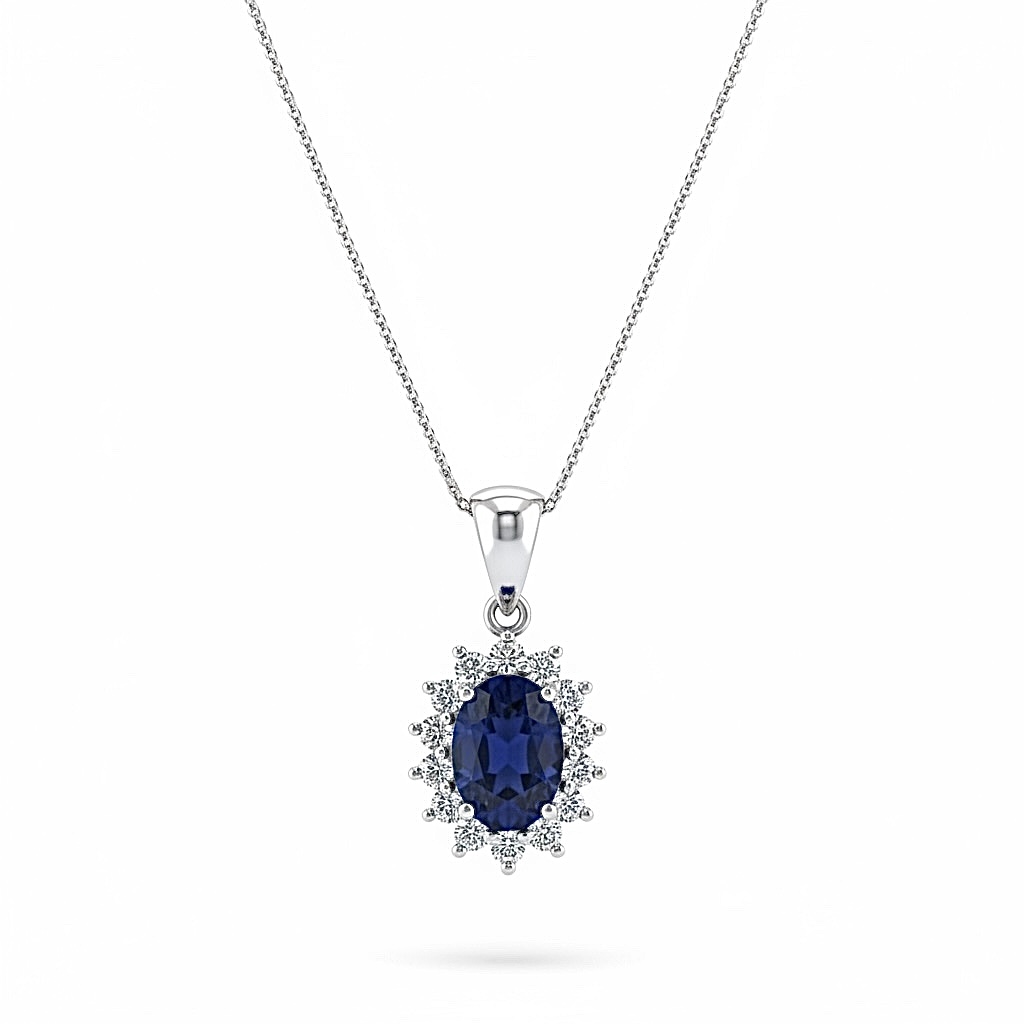 Girocollo zaffiro diamanti e oro BON TON art. CD485