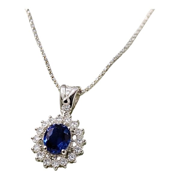 Girocollo zaffiro oro  e diamanti BON TON  Art. CD623