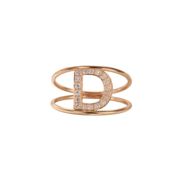 Anello iniziale in oro rosa art. AN-D R
