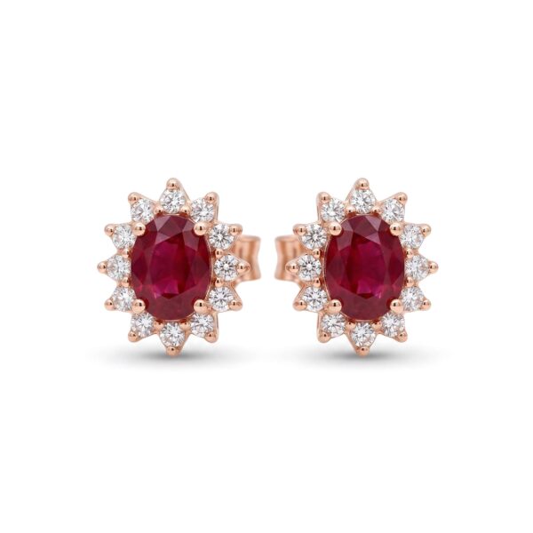 BELLE EPOQUE ruby gold and diamond earrings art. 7642/ORR