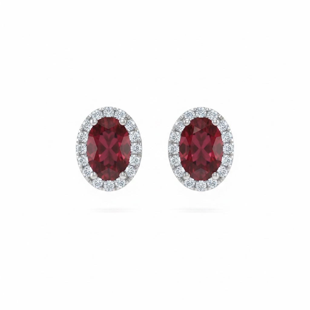 Gold and diamond rubies earrings Art. OR1502