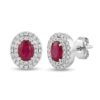 Gold ruby earrings 750% and diamonds Art. 056484
