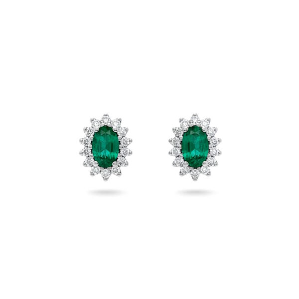 Earrings with emeralds and diamonds BON TON art. OR1192