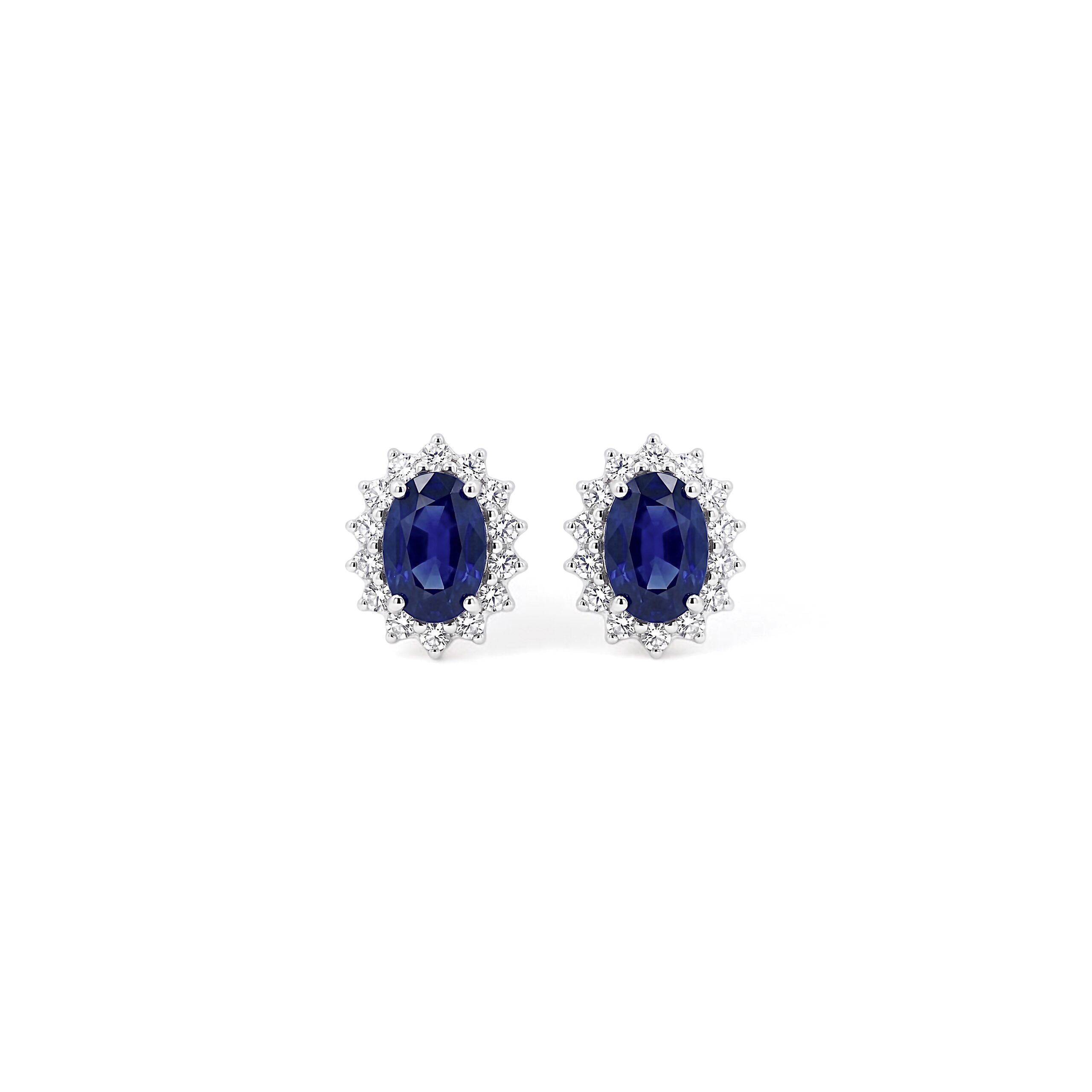 Gold Blue Sapphire Earrings and BON TON Diamonds Art. OR940