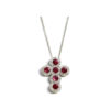 BELLE EPOQUE Gold Diamond Rubies Cross Pendant Art. CR128