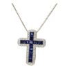 pendente croce zaffiri oro diamante cipolla dal 1950 gioiellieri palermo gioielleria palermo SAPPHIRE CROSS PENDANT