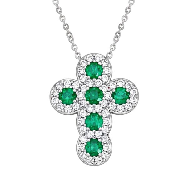 Pendente croce oro bianco e diamanti Art. GR468