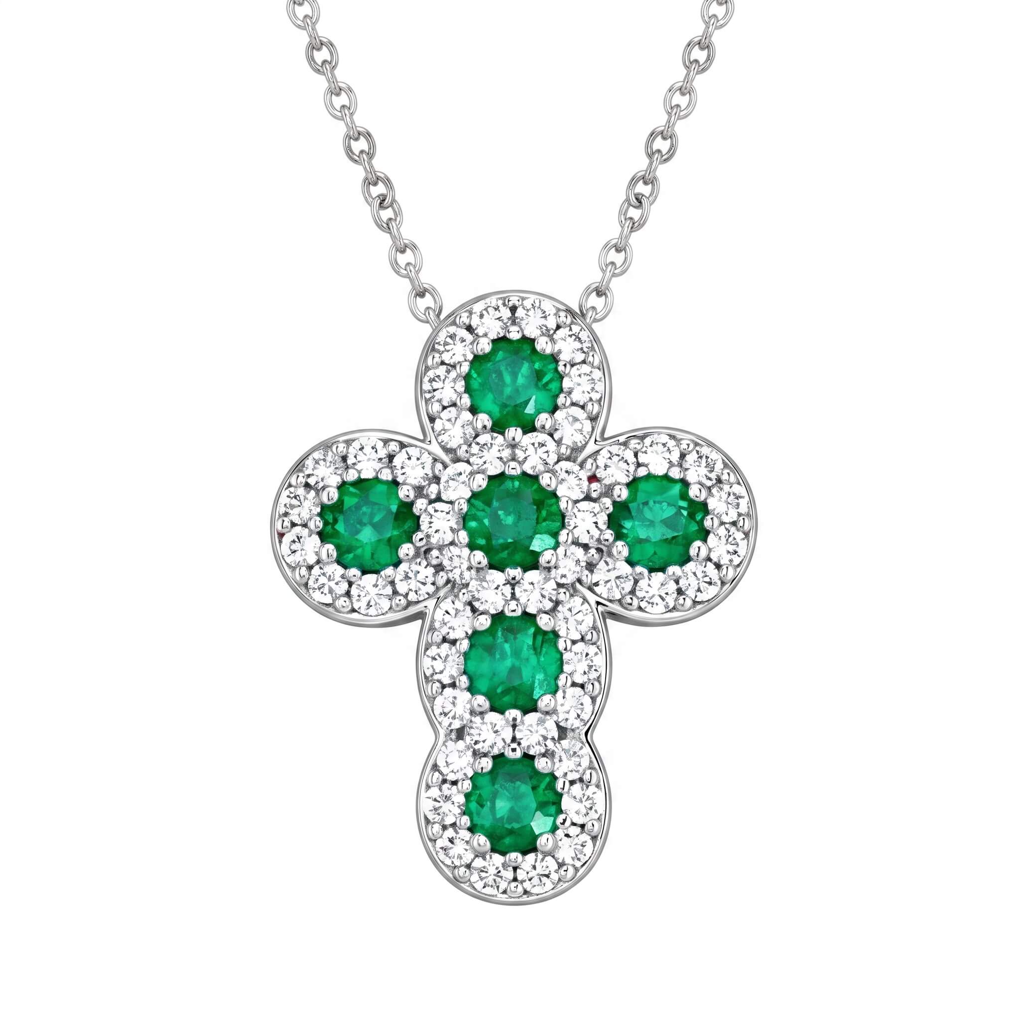 Pendente croce oro bianco e diamanti Art. GR468