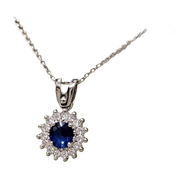 Girocollo zaffiro oro e diamanti BON TON  Art. CD870-1