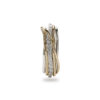 ANELLO FILODELLAVITA 7 FILI IN ORO GIALLO 9 KT, ARGENTO 950 AL PALLADIO E DIAMANTI BIANCHI CT 0,21