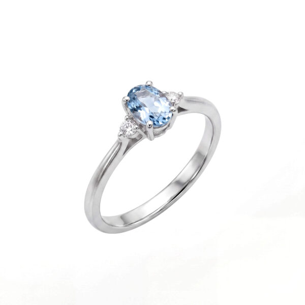 Anello acquamarina  e diamanti GEMME Art. AN2703