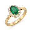 BELLE EPOQUE yellow gold emerald and diamond ring art.AN2802