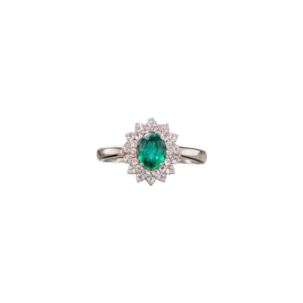 Emerald ring diamonds gold 750% BELLE EPOQUE ART.254187