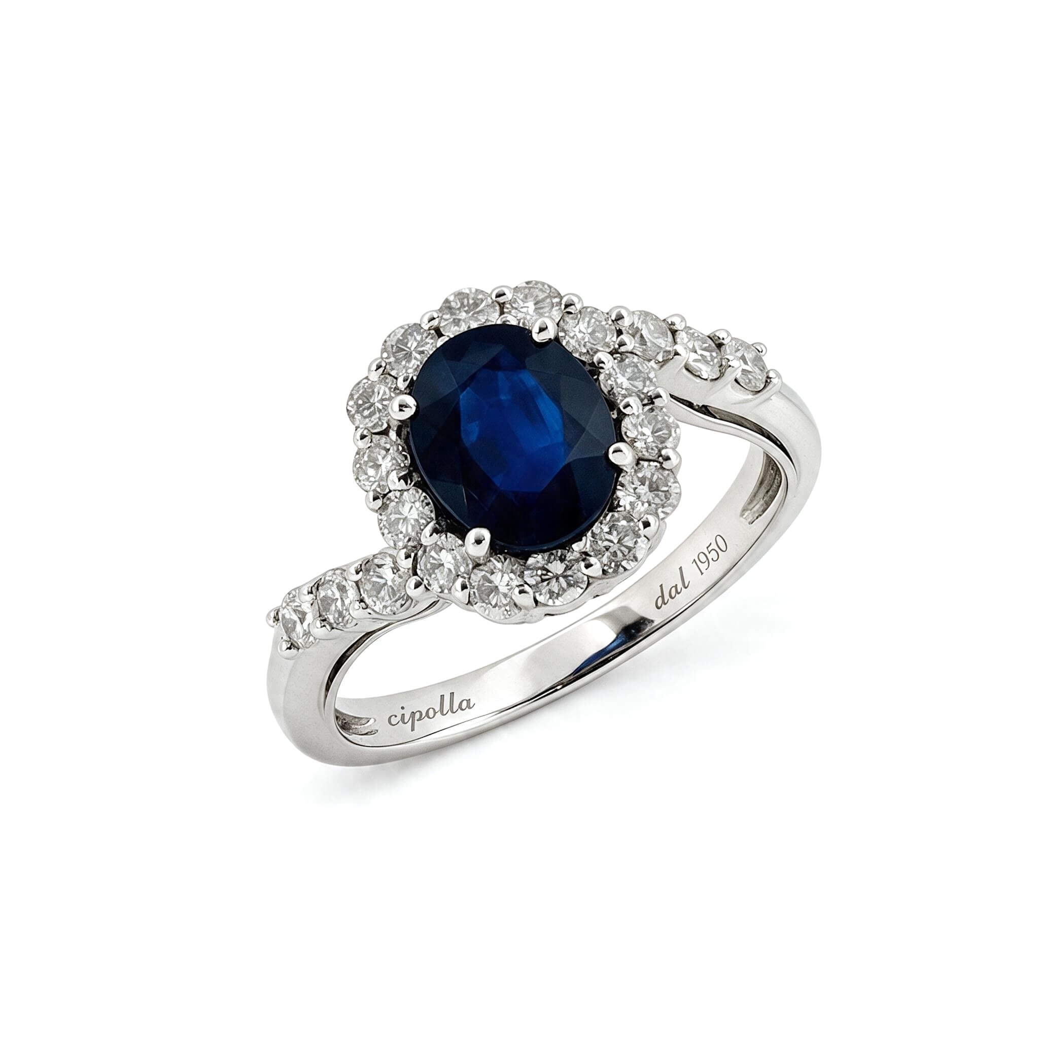 Anello zaffiro blu oro e diamanti Belle Epoque  Art.AN835