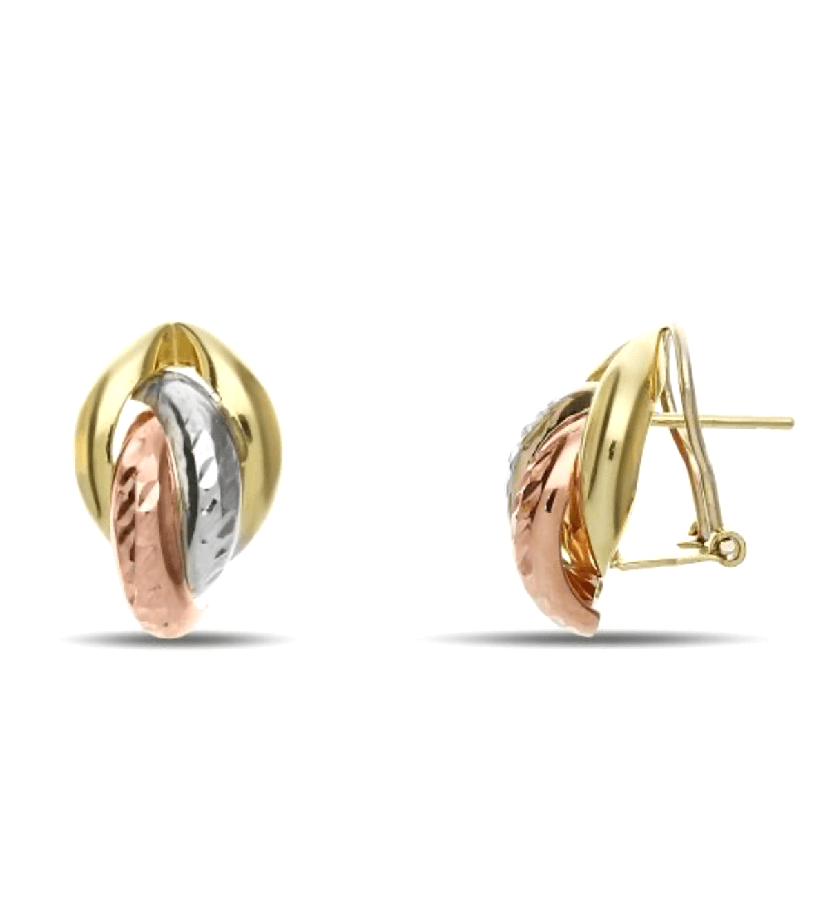 Orecchini  tre colori in oro 18 kt Art. OR2