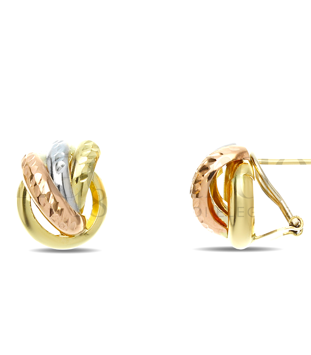 Orecchini  tre colori in oro 18 kt Art. OR3