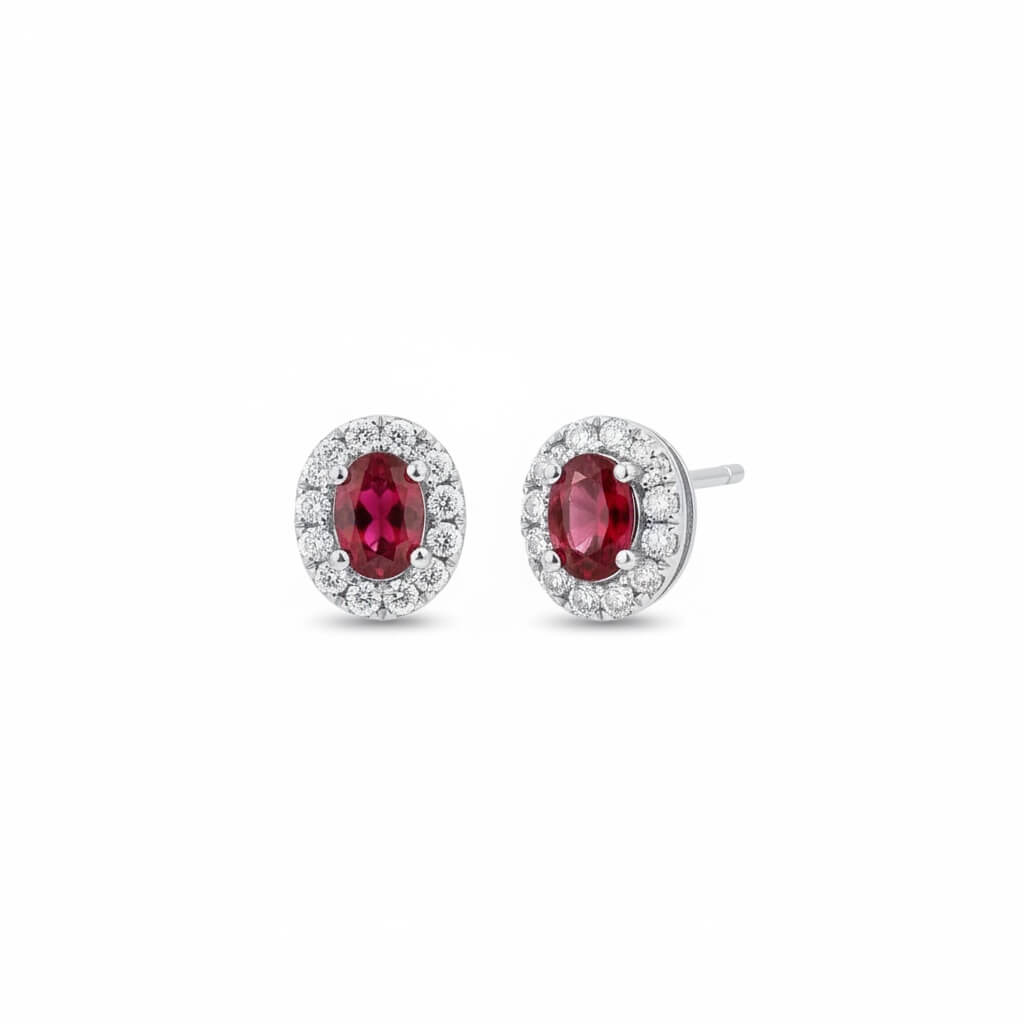 Gold and Diamond Rubies Earrings Art. OR1072