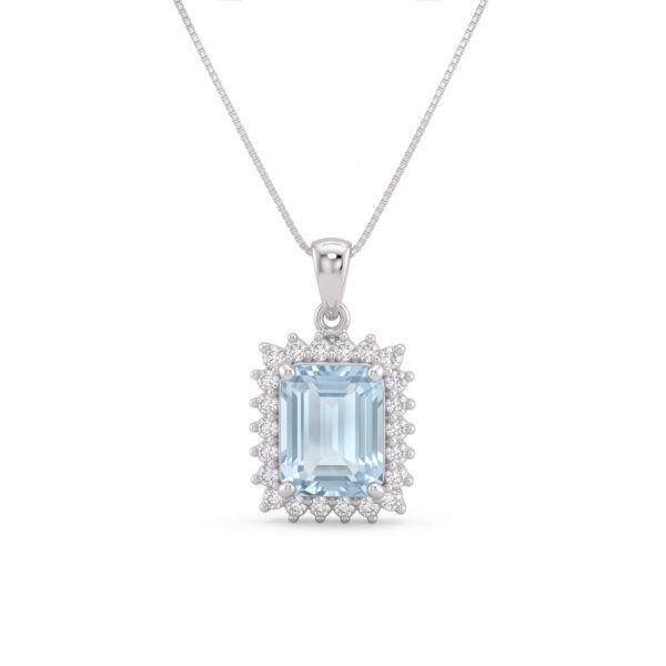 Girocollo acquamarina diamanti BON TON oro Art. CD914