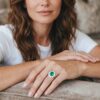Emerald diamond and gold ring BON TON art. AN2077