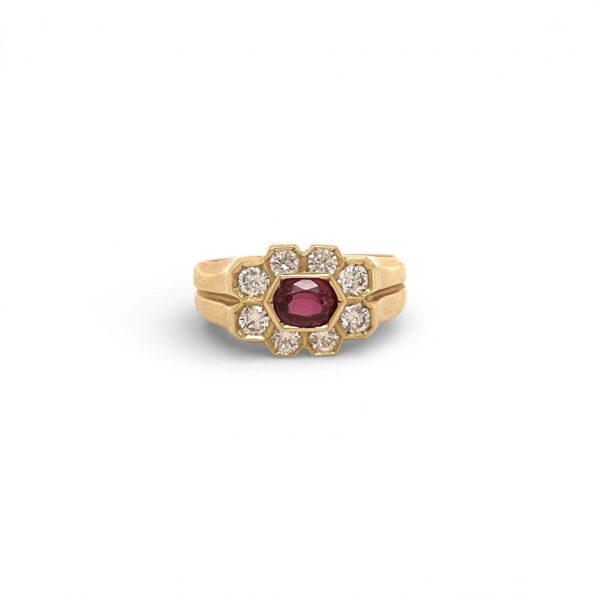 Anello rubino e diamanti oro giallo BON TON art.ANSOLRUB1