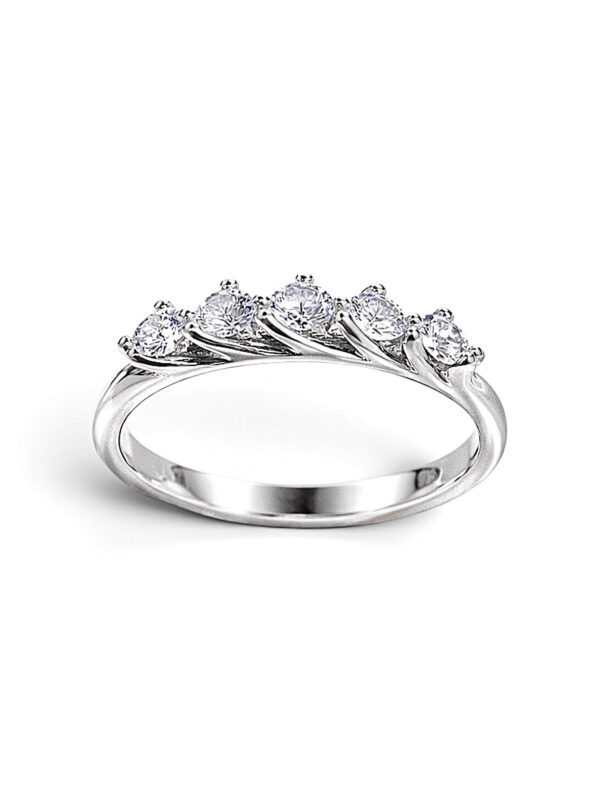 750% white gold veretta ring and diamonds LOOKS ART. AN1256