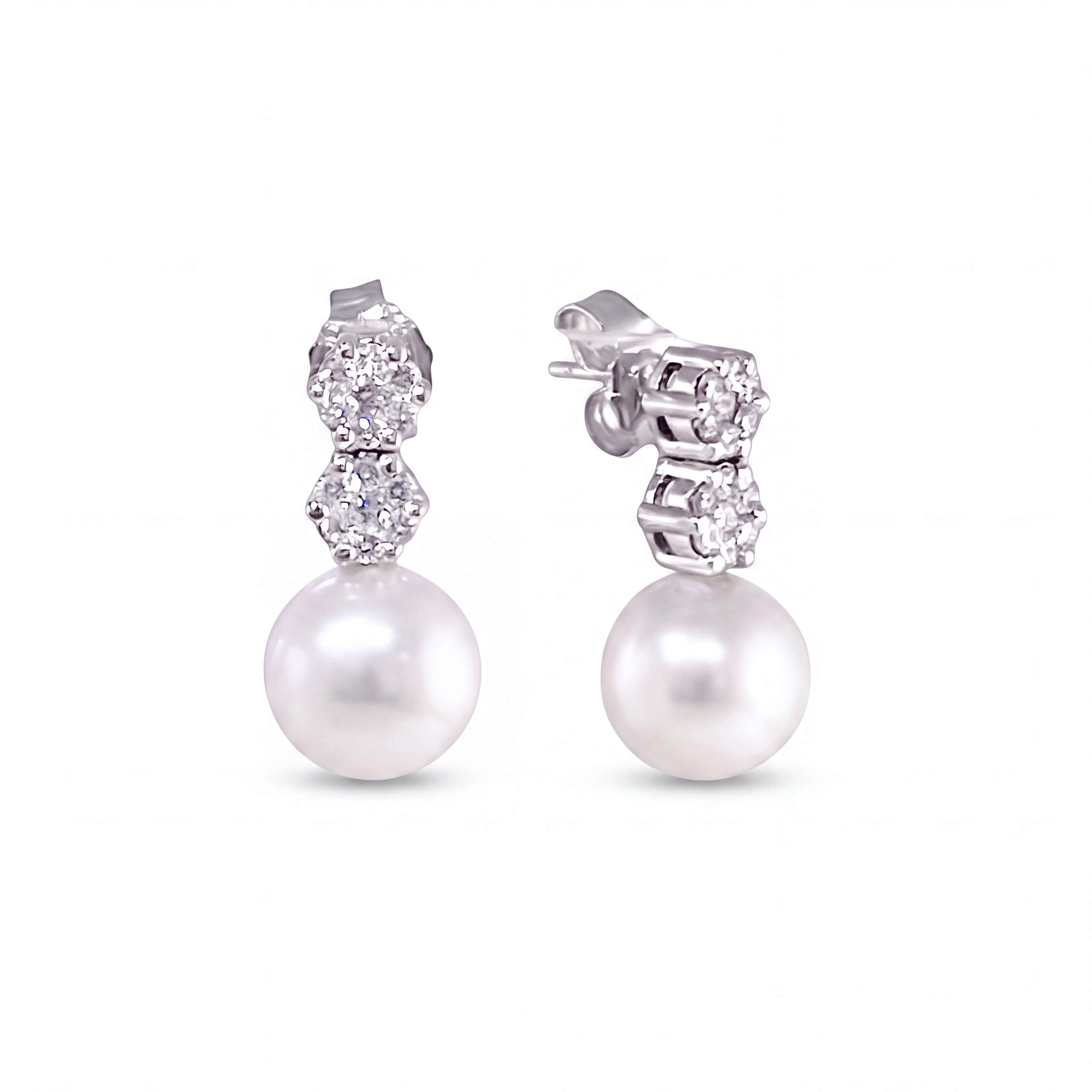 Orecchini perle oro bianco  Art.ORP184-6