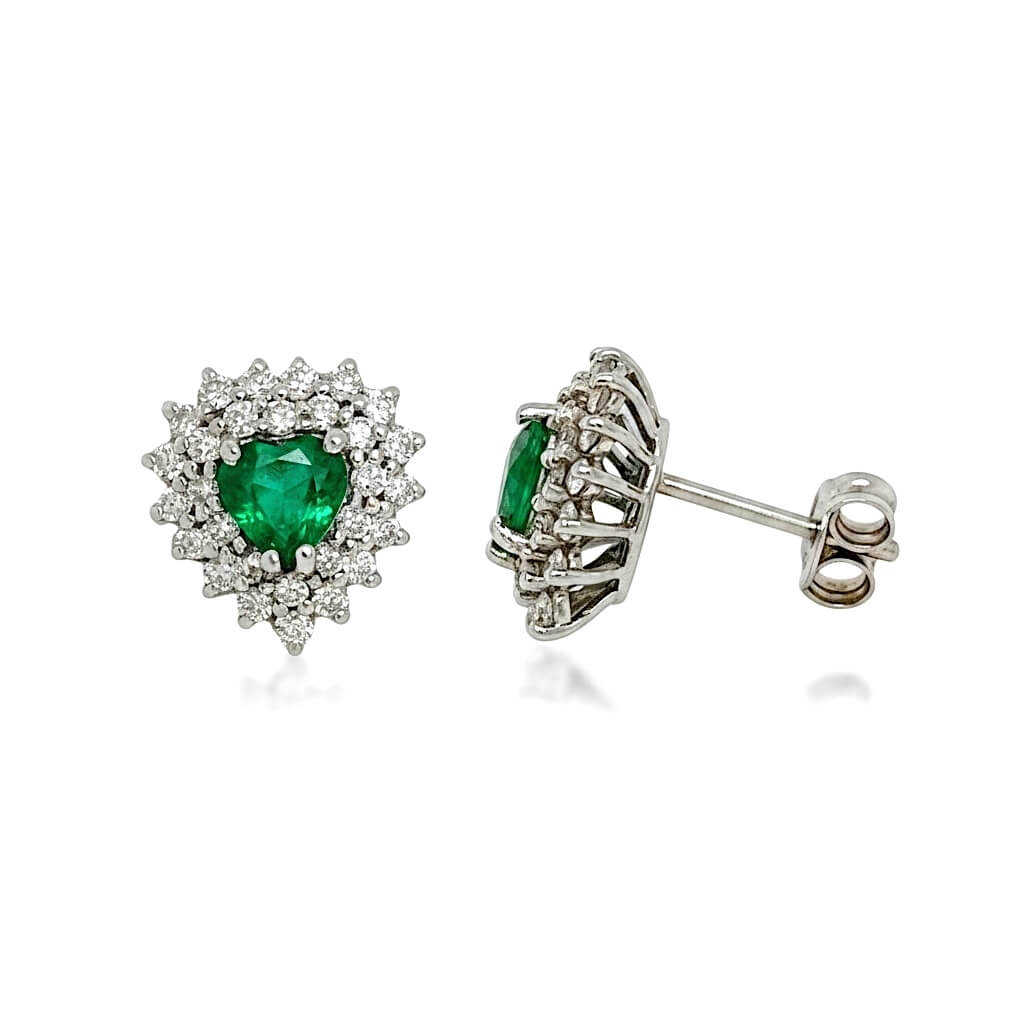 Orecchini smeraldi e diamanti CUORE Art.OR1334