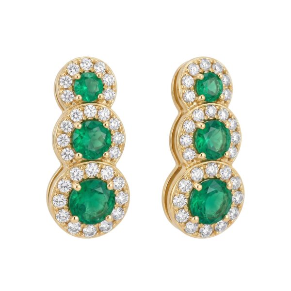 Emerald earrings in gold and diamonds BELLE EPOQUE Art. AN1594