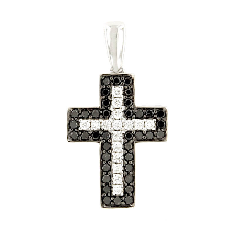 Pendente croce oro bianco e diamanti  Art. GR470-1