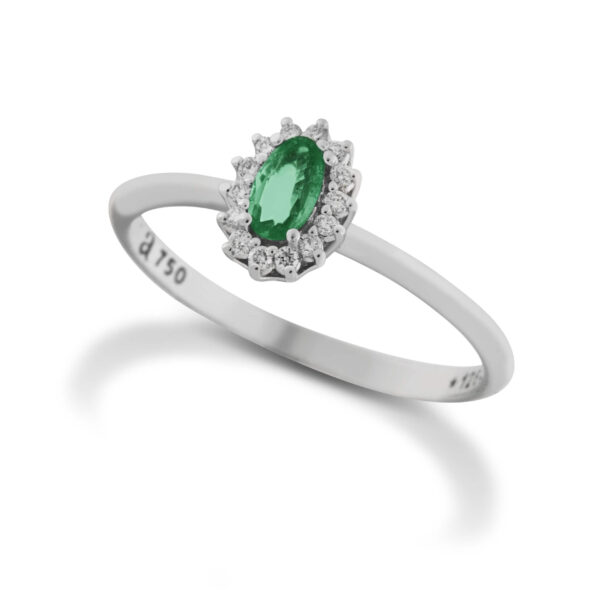 Anello con smeraldo e diamanti BON TON  art. AN3003SM