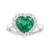 ANELLO SMERALDO DIAMANTI ORO CIPOLLA DAL 1950 GIOIELLIERI PALERMO gioielleria palermo Emerald diamond and gold ring HEART art. AN2913