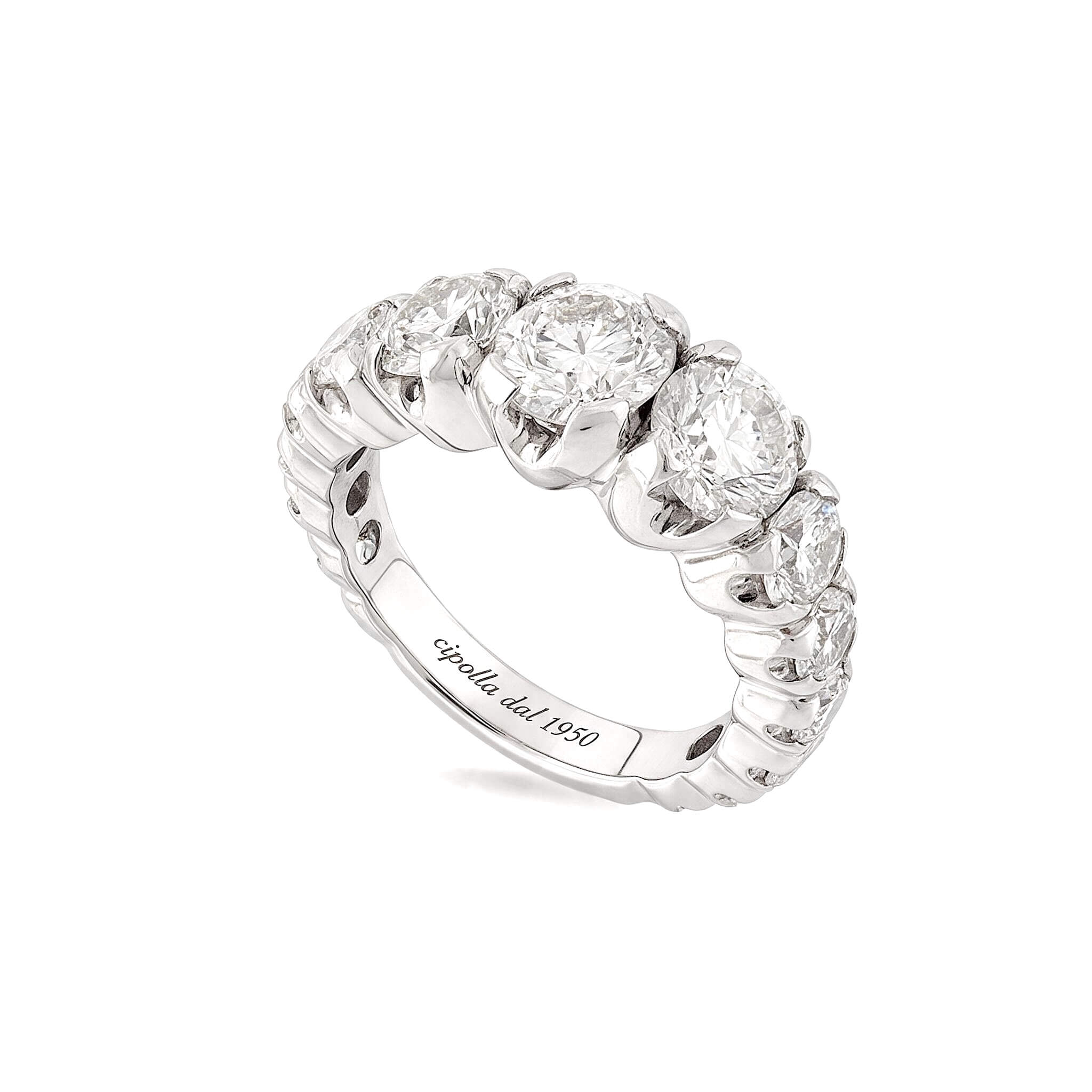 Veretta Ring of Diamonds and Gold certified GIA America Art.AN2833