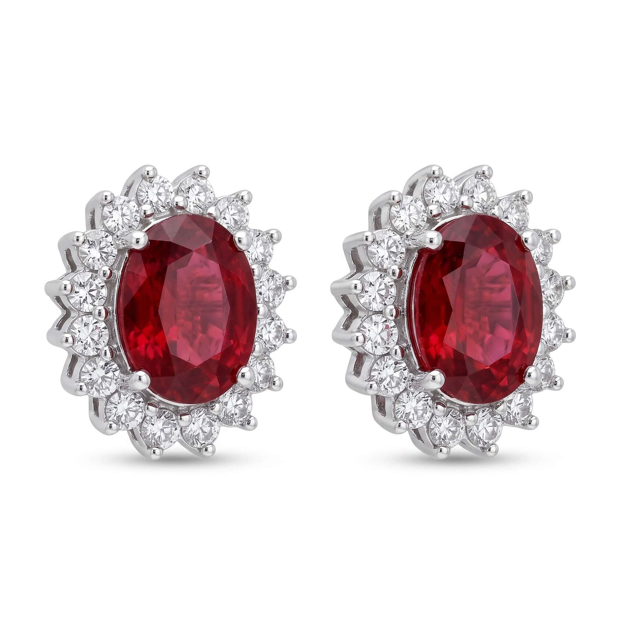 Gold and diamond rubies earrings Art. OR1241