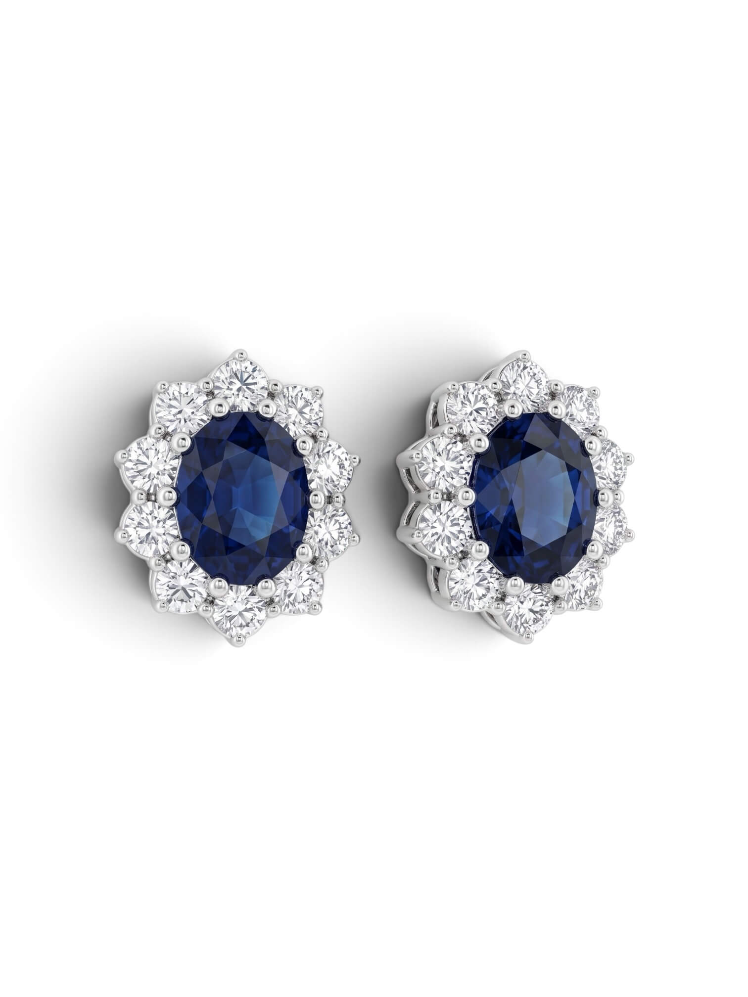 Earrings with sapphires and diamonds white gold BON TON ART.OR798