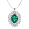 BELLE EPOQUE White Gold Diamond Emerald Pendant Art.CD888