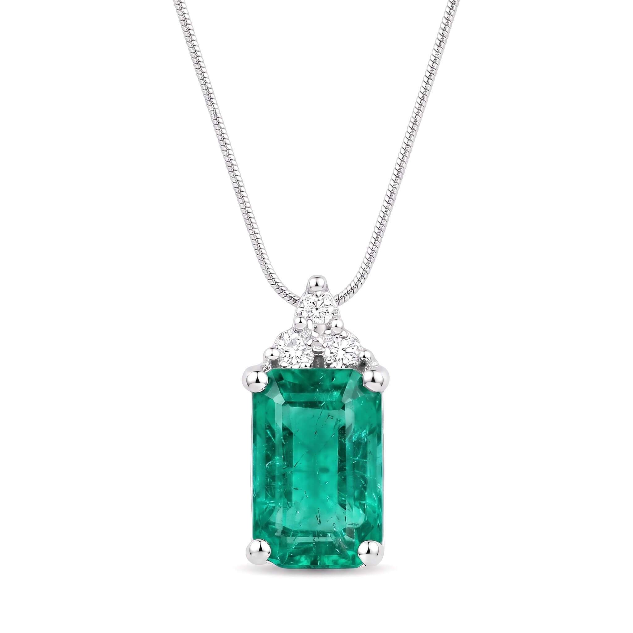 White gold emerald pendant GEMS Art. CD565