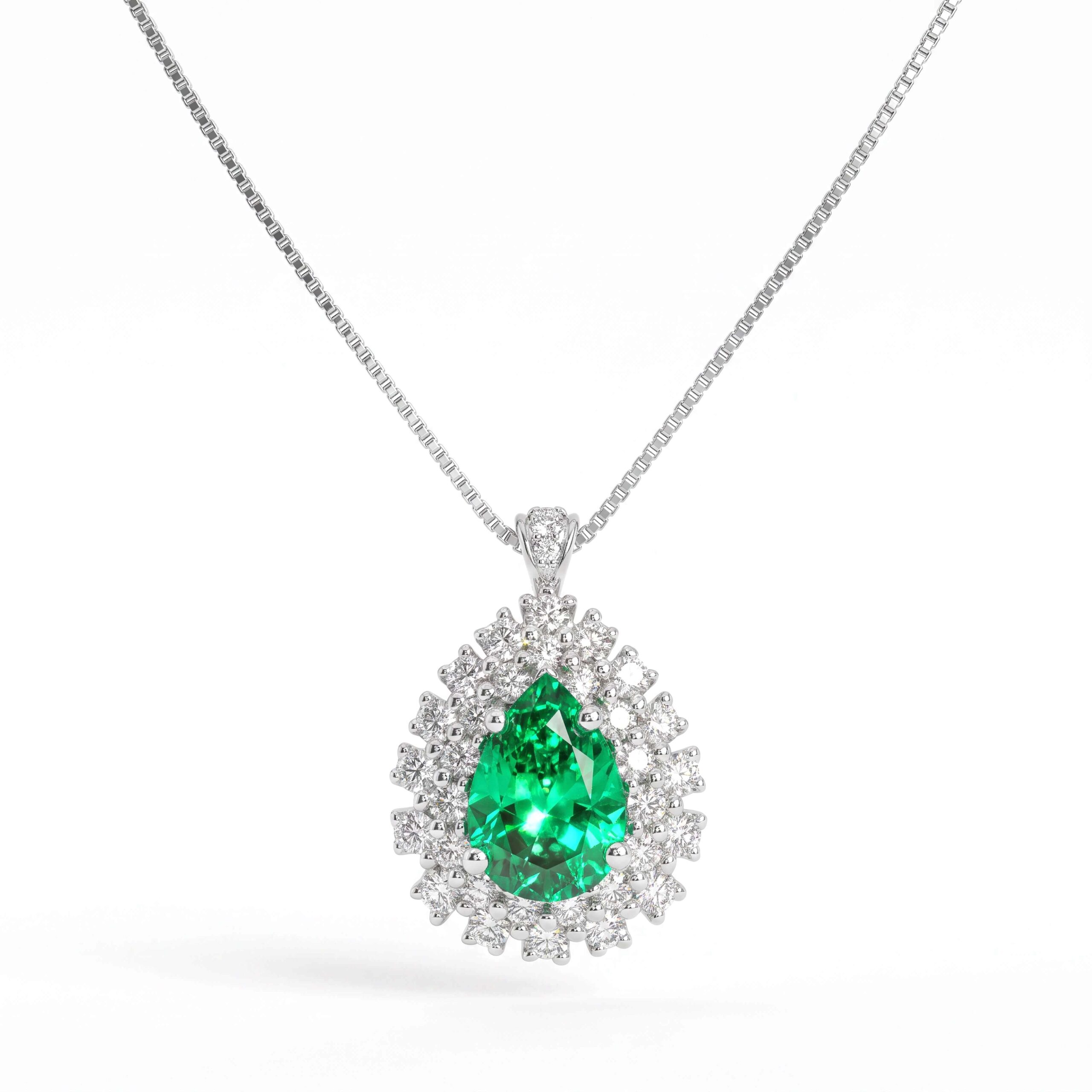 Girocollo smeraldo oro e diamanti BON TON Art. CD1097