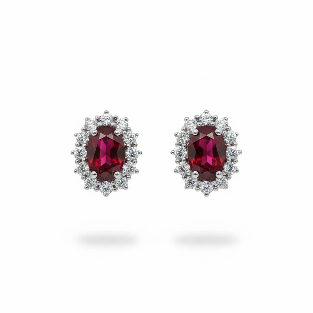 Orecchini rubini oro e diamanti BON TON  Art. OR272
