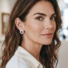 Earrings with diamonds and BON TON rubies art.OR303