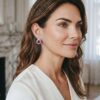 750% white gold ruby earrings