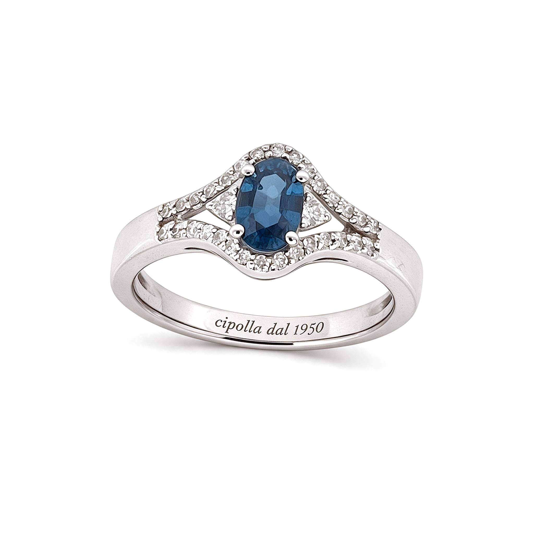 Anello in oro zaffiro e diamanti BELLE EPOQUE art. AN561