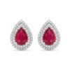 750% white gold ruby earrings