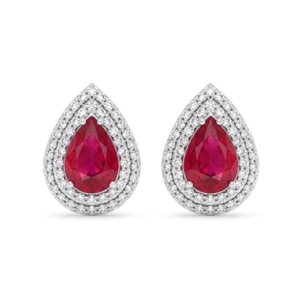 750% white gold ruby earrings