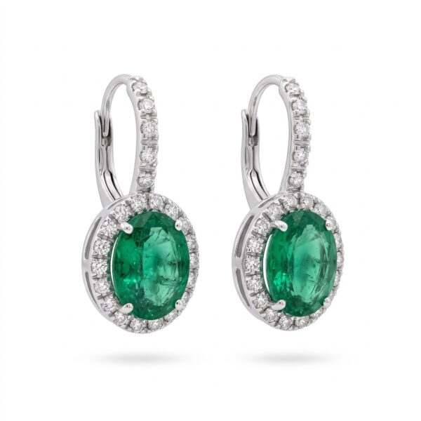 BELLE EPOQUE Diamond and Gold Emerald Earrings Art.OR485